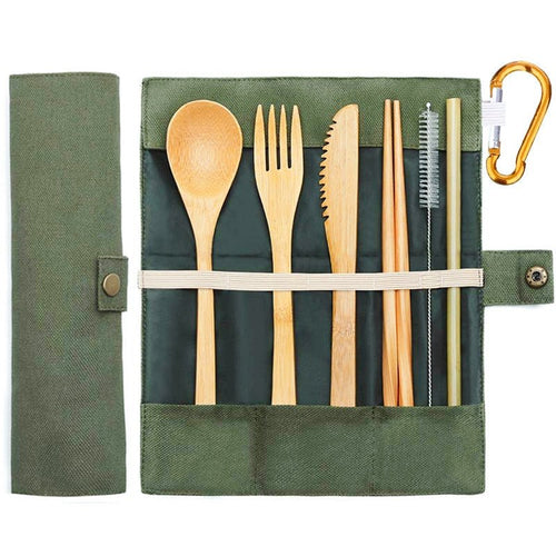 Blak Hom - Bamboo Travel Utensils Sustainable Bamboo Cutlery Set by Blak Hom - Straw Holders & Dispensers | Delivery near me in ... Farm2Me #url#
