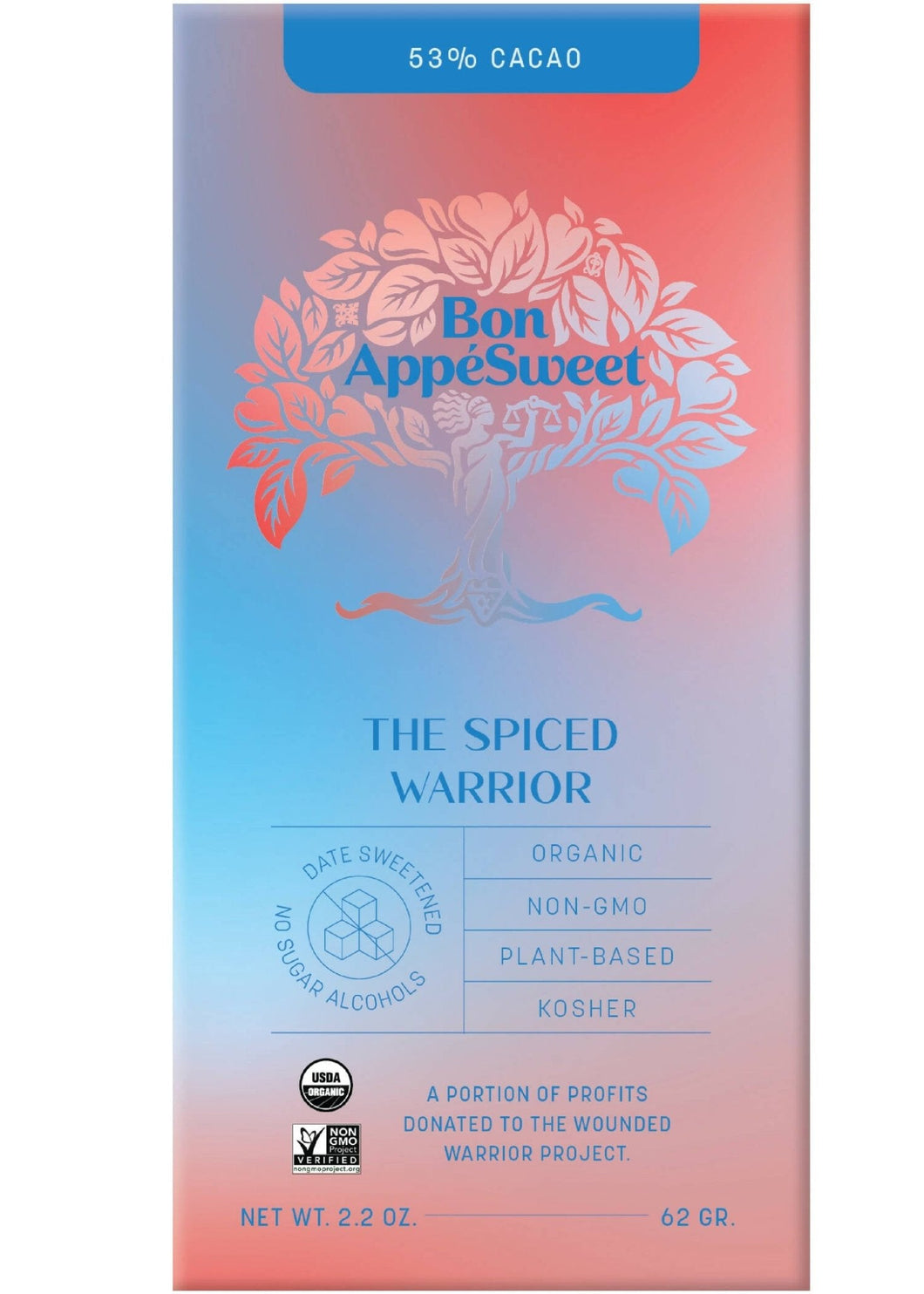 Bon AppeSweet Spice Warrior Chocolate Bars - 12 x 2.2.oz