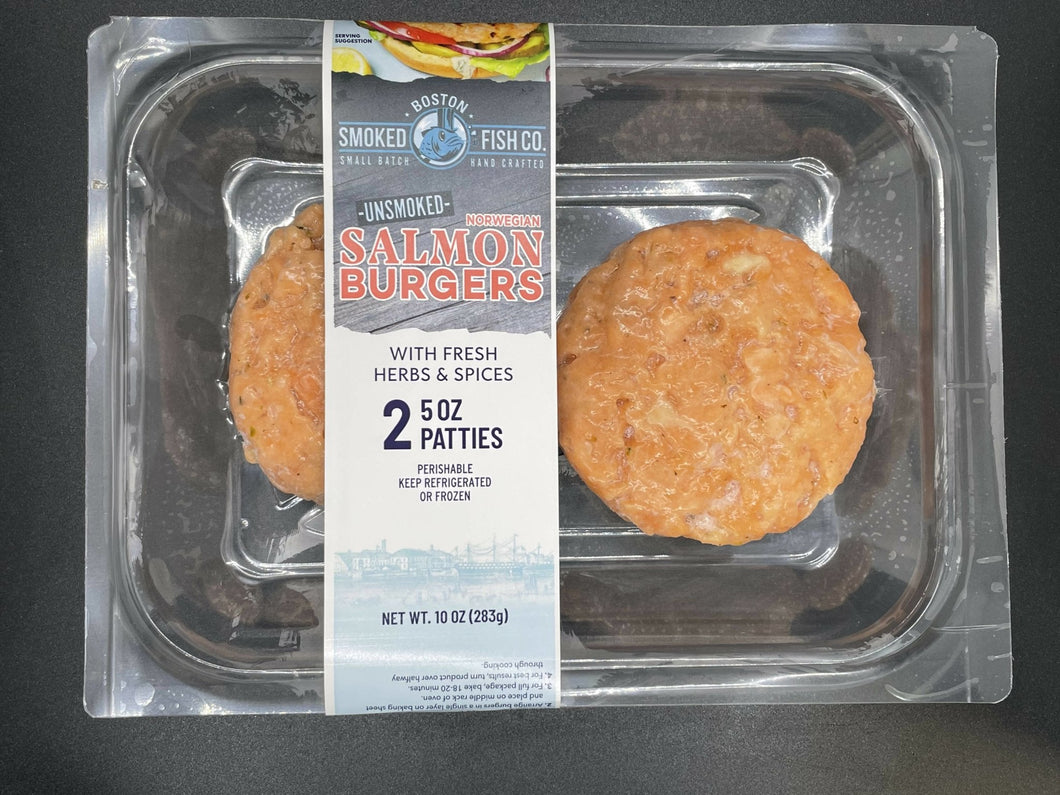 Signature Salmon Burger Retail Pack (Norwegian Salmon) - 8 x 10 oz