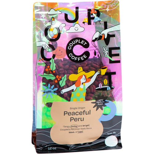 Couplet Coffee Peaceful Peru Bag, Single Origin (Light Medium Roast) - 12 oz | Couplet Coffee | Beverage | Delivery near me in ... Farm2Me
