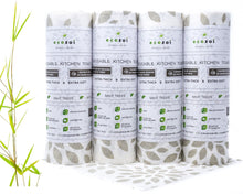 Load image into Gallery viewer, ecozoi - Bamboo Kitchen Paper Towels, Reusable Tree-Free Rolls with Design, 4 Pack by ecozoi - | Delivery near me in ... Farm2Me #url#
