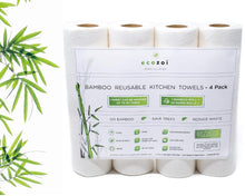 Load image into Gallery viewer, ecozoi - ecozoi Reusable Bamboo Kitchen Paper Towels - Tree-Free, Eco-Friendly Rolls, 4-Pack - | Delivery near me in ... Farm2Me #url#
