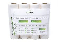 Load image into Gallery viewer, ecozoi - ecozoi Reusable Bamboo Kitchen Paper Towels - Tree-Free, Eco-Friendly Rolls, 4-Pack - | Delivery near me in ... Farm2Me #url#
