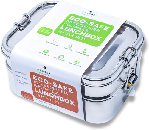 ecozoi - ecozoi Stainless Steel Lunch Box, 2 Tier Leak Proof, 60 Oz - | Delivery near me in ... Farm2Me #url#