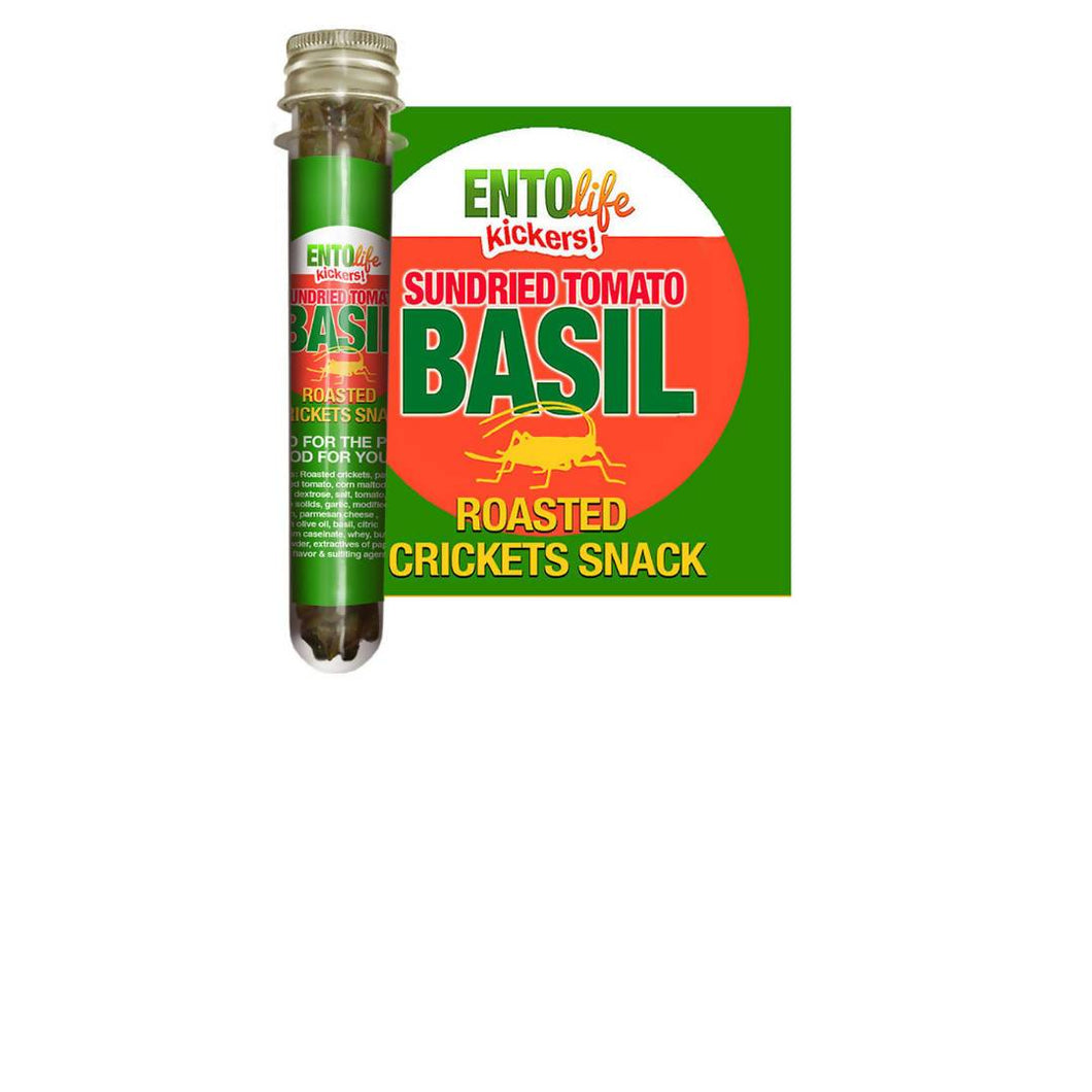 Sun Dried Tomato Basil Roasted Cricket Snack Tubes - 6 x 10g