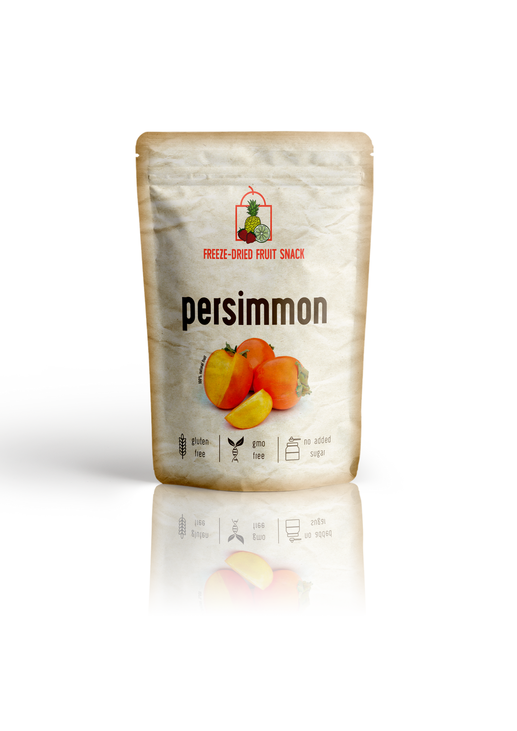 The Rotten Fruit Box Freeze Dried Persimmon Snack Pouch