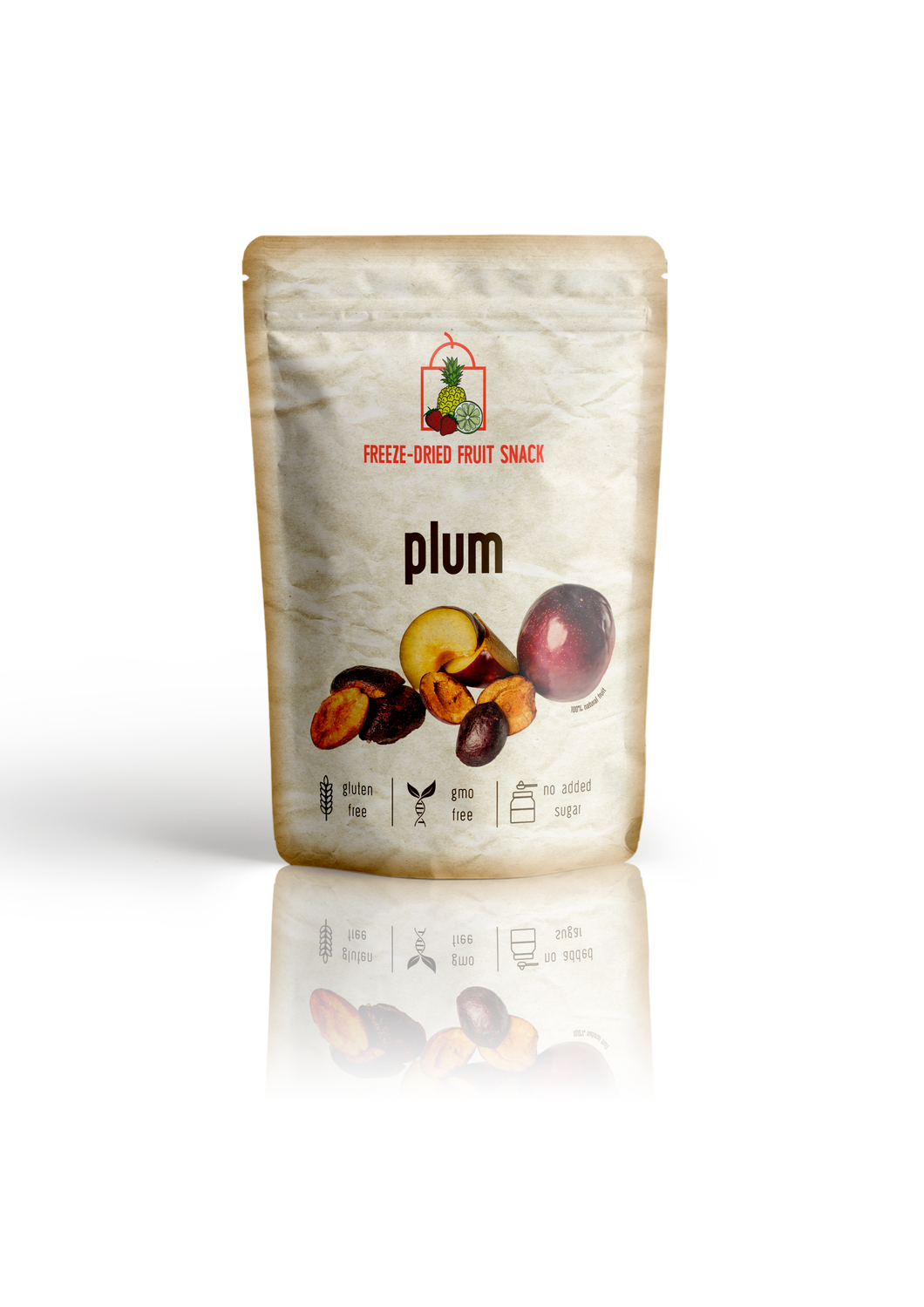 Freeze Dried Plums Snack Pouch by The Rotten Fruit Box