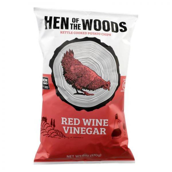 Hen of the Woods Red Wine Vinegar Kettle Chips Bags - 24 bags x 6oz case