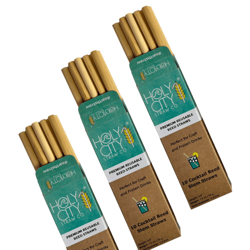 Holy City Straw Company - Cocktail Reusable Reed Straws | 3 Pack Bundle by Holy City Straw Company - | Delivery near me in ... Farm2Me #url#