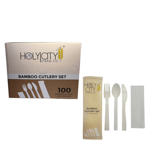 Holy City Straw Company - Wrapped Bamboo Cutlery Set by Holy City Straw Company - | Delivery near me in ... Farm2Me #url#