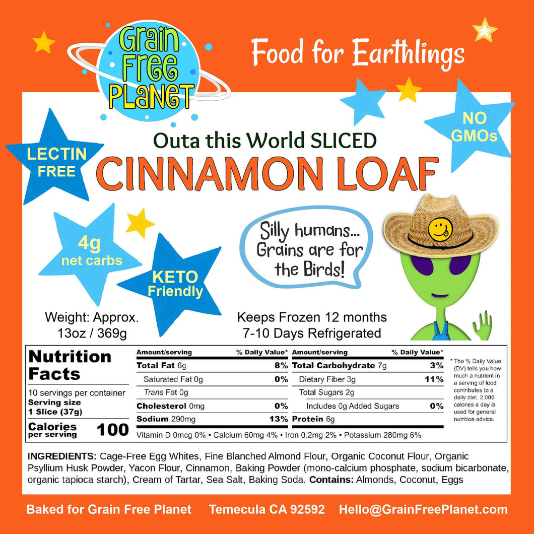 Grain Free Planet Keto Sliced Cinnamon Swirl Loaf Case