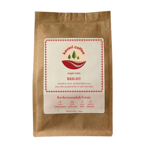 Kaveri Coffee - Bright - Kerkeicoondah | Medium-Light Roast (Whole Beans) Bags - 6 bags x 12oz - Beverage | Delivery near me in ... Farm2Me #url#