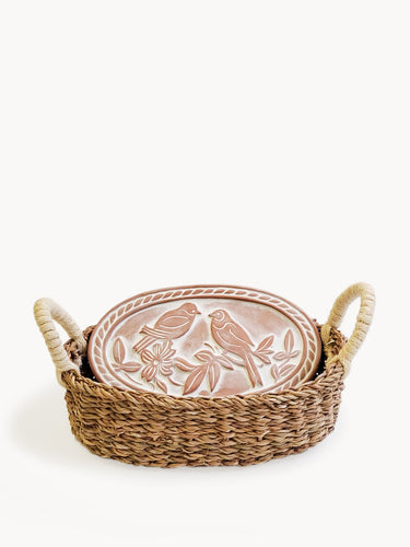 KORISSA - Bread Warmer & Basket - Lovebirds Oval by KORISSA - | Delivery near me in ... Farm2Me #url#