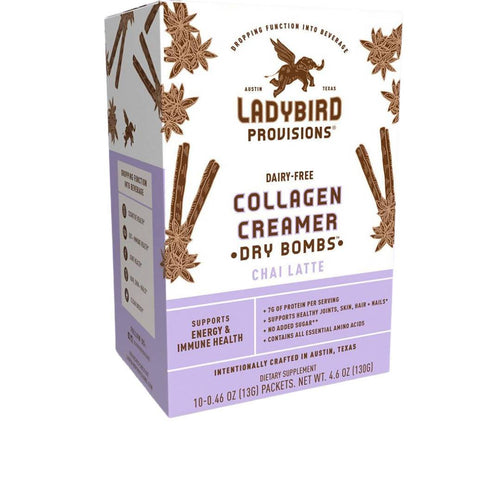 Ladybird Provisions, LLC - Chai Latte Dairy-Free Collagen Creamer Packet Boxes - 6 Boxes x 10 Packets - Dairy | Delivery near me in ... Farm2Me #url#