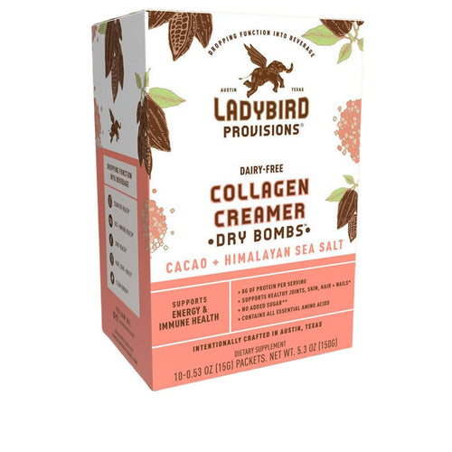 Ladybird Provisions, LLC - Collagen Creamer (Dairy-Free), Cacao + Himalayan Sea Salt Dry Bomb Packet Boxes - 6 Boxes (10 Packets each) - Dairy | Delivery near me in ... Farm2Me #url#