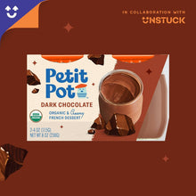 Load image into Gallery viewer, Petit Pot Dark Chocolate Organic French Dessert Wholesale - 2-Jar Packs x 600 Packs (1/4 Pallet)
