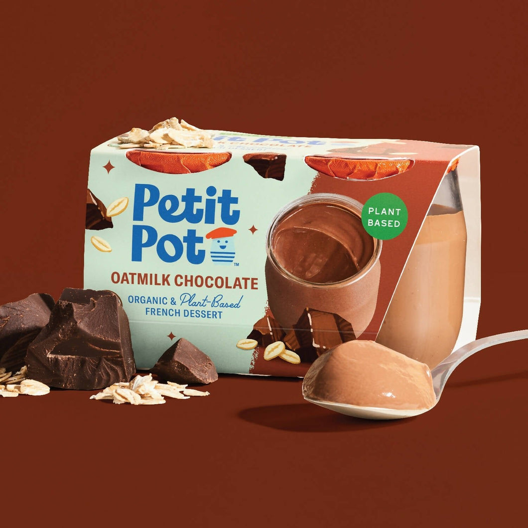 Petit Pot Oatmilk Chocolate Organic Plant-Based French Dessert Wholesale - 2-Jar Packs x 600 Packs (1/4 Pallet)