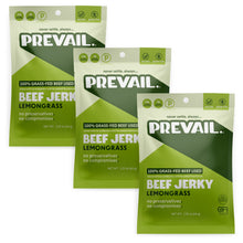 Load image into Gallery viewer, PREVAIL Jerky - Prevail Jerky Lemongrass Beef Jerky, 100% Grass Fed - 3 Bags x 2.25 oz - Meat | Delivery near me in ... Farm2Me #url#
