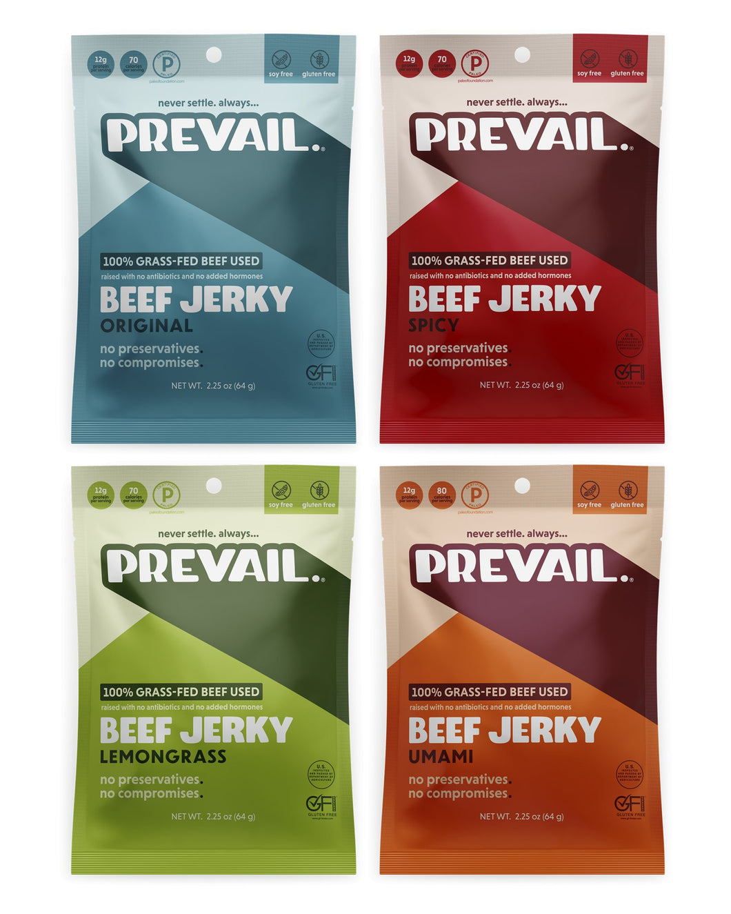 PREVAIL Jerky - Prevail Jerky Variety Pack - 4 Bags x 2.25 oz - Meat | Delivery near me in ... Farm2Me #url#