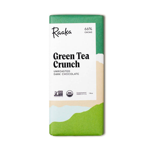 Raaka Chocolate - Green Tea Crunch Chocolate, 66% Cocoa / Cacao, Transparent Trade, Organic, Unroasted Chocolate - 12 Bars x 1.8oz - Snacks | Delivery near me in ... Farm2Me #url#