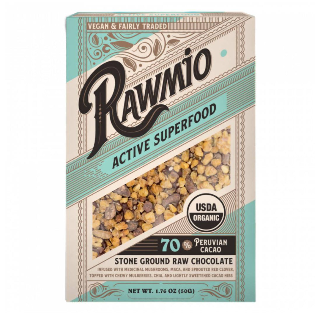 Rawmio Active Superfood Organic Raw Chocolate Bark - 12 Bars x 1.76oz
