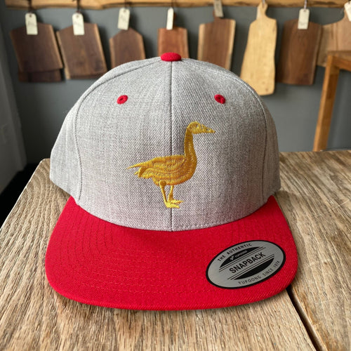 Smoking Goose - Flat Bill: Gray & Red Hat, Gold Goose - SG apparel | Delivery near me in ... Farm2Me #url#