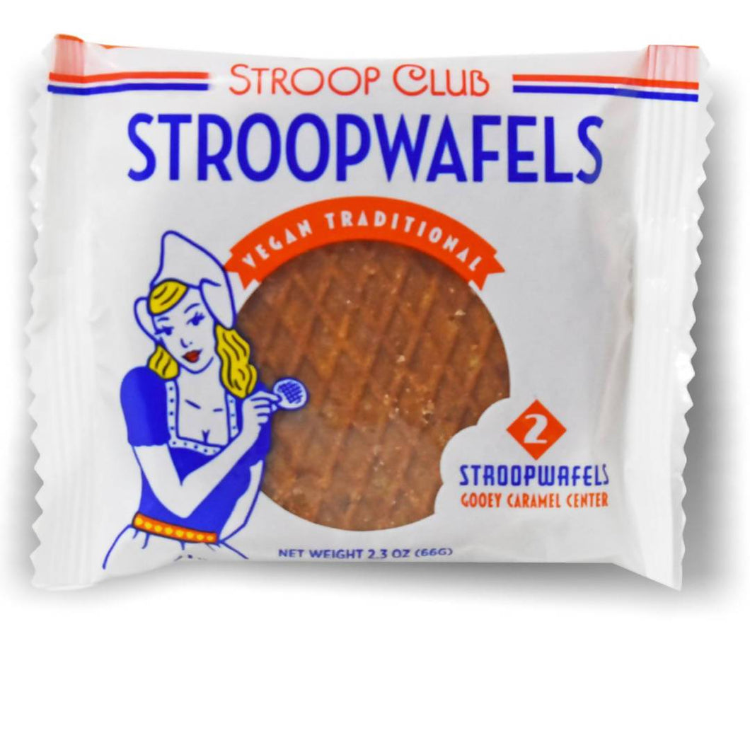 Vegan Caramel Stroopwafel Packs (2 Pieces) - 12 Packs x 2-Pieces