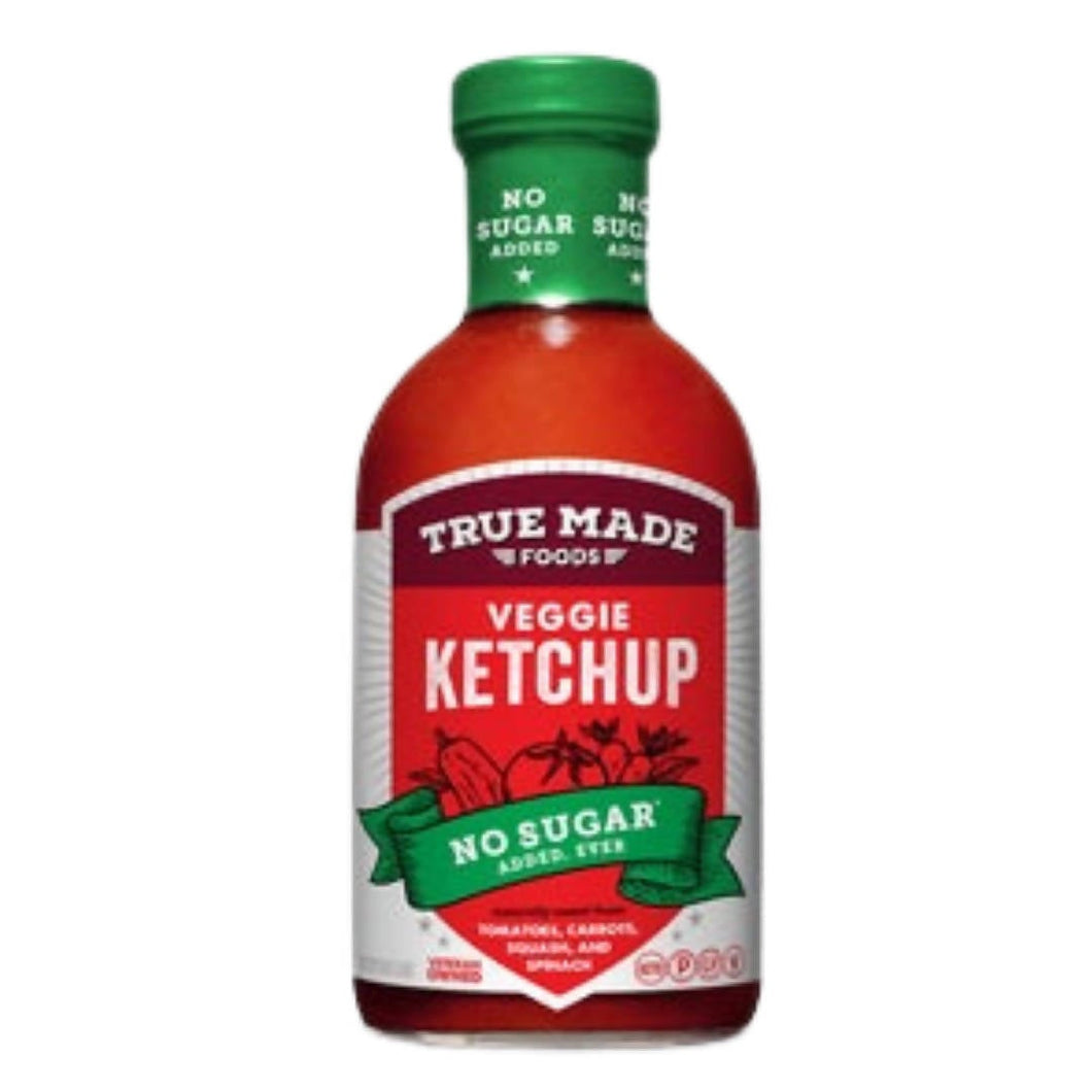 Veggie Ketchup Glass Bottles, No Sugar Added Vegetable Ketchup - 6 x 18oz