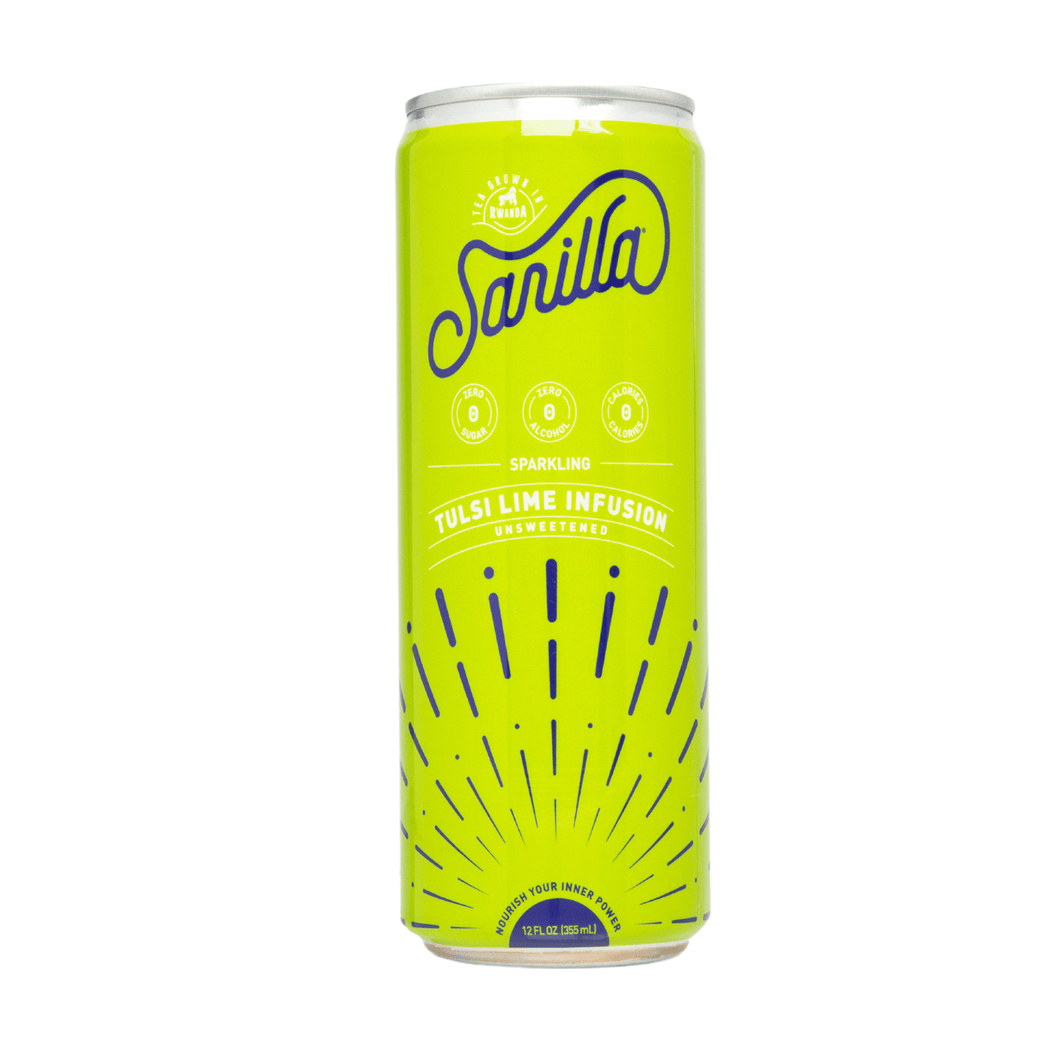 Sarilla Organic Adaptogen Tulsi Lime Spritzer - 12 Cans