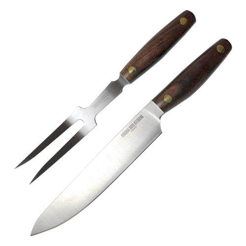 Virginia Boys Kitchens - 2 Piece Stainless Steel Carving Set with Walnut Wood Handles by Virginia Boys Kitchens - | Delivery near me in ... Farm2Me #url#