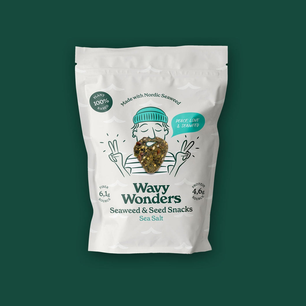 Wavy Wonders’ Sea Salt Seaweed Crackers bags - 14 bags